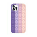 Push Bubble Silicone Phone Case for iPhone 12 Pro - Purple and Pink