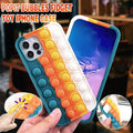 Push Bubble Silicone Phone Case for iPhone 12 - Teal, Orange and White - view 2
