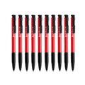 Push Button Ballpoint Pens - Pack of 10, Red - view 2