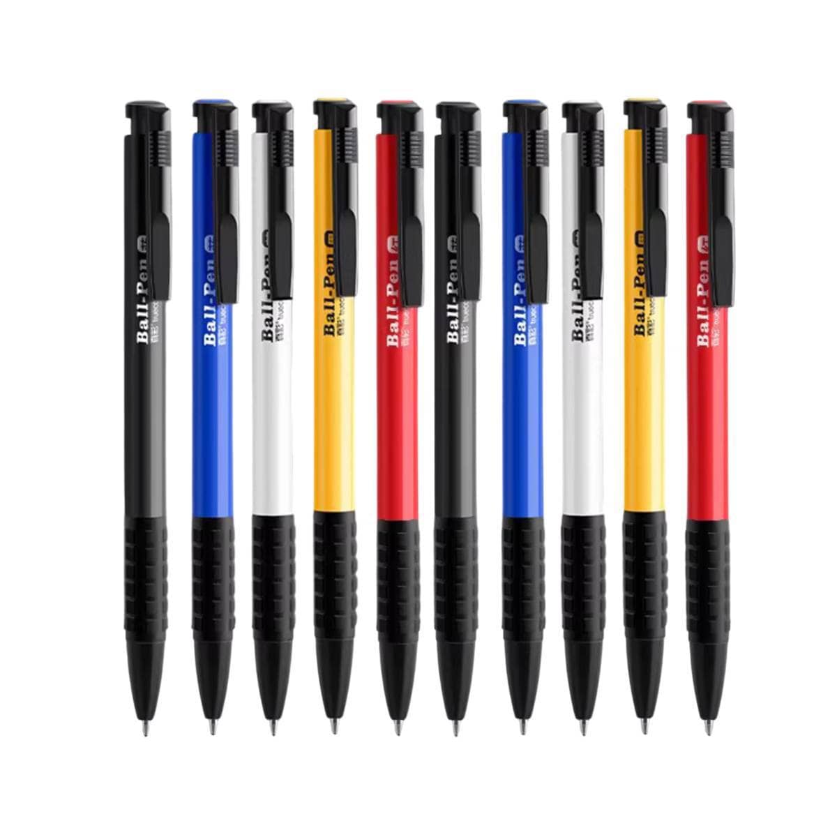 Push Button Ballpoint Pens - Pack of 10, Red - view 4