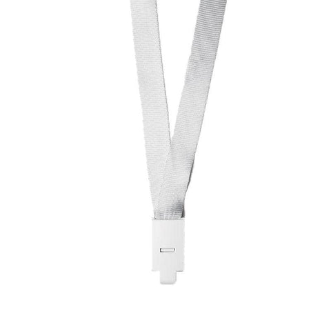 PVC Badge Card Holder with Lanyard Strap - Grey and White, Pack of 20