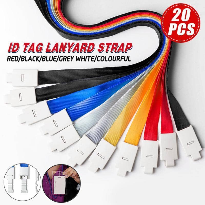 PVC Badge Card Holder with Lanyard Strap - Grey and White, Pack of 20 - view 2