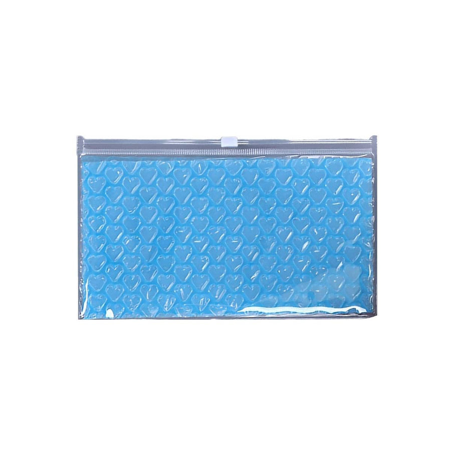 PVC Bubble Zipper Bags for Cosmetics and Travel, Pack of 10 - Blue