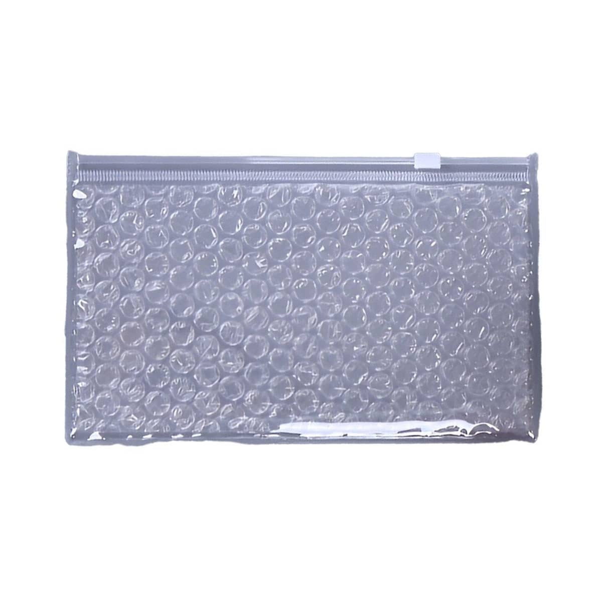 PVC Bubble Zipper Bags for Cosmetics and Travel, Pack of 10 - Clear