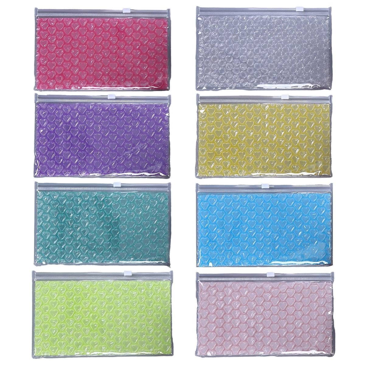 PVC Bubble Zipper Bags for Cosmetics and Travel, Pack of 10 - Rose Red - view 3