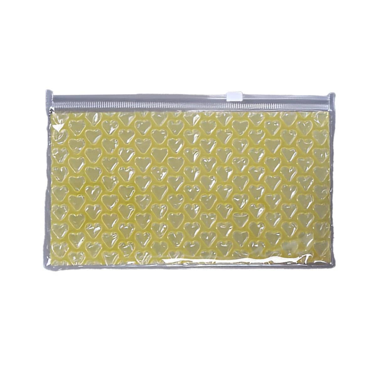PVC Bubble Zipper Bags for Cosmetics and Travel, Pack of 10 - Yellow