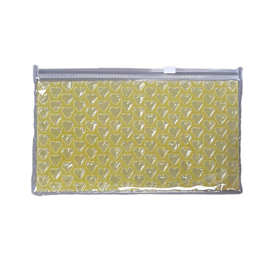 PVC Bubble Zipper Bags for Cosmetics and Travel, Pack of 10 - Yellow