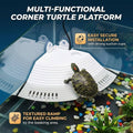Quarter Round Corner Turtle Basking Platform with Ramp White