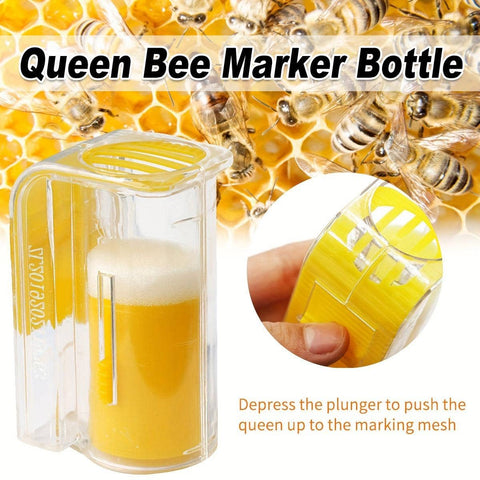 Queen Bee Marker Bottle with Sliding Door and Foam Plunger