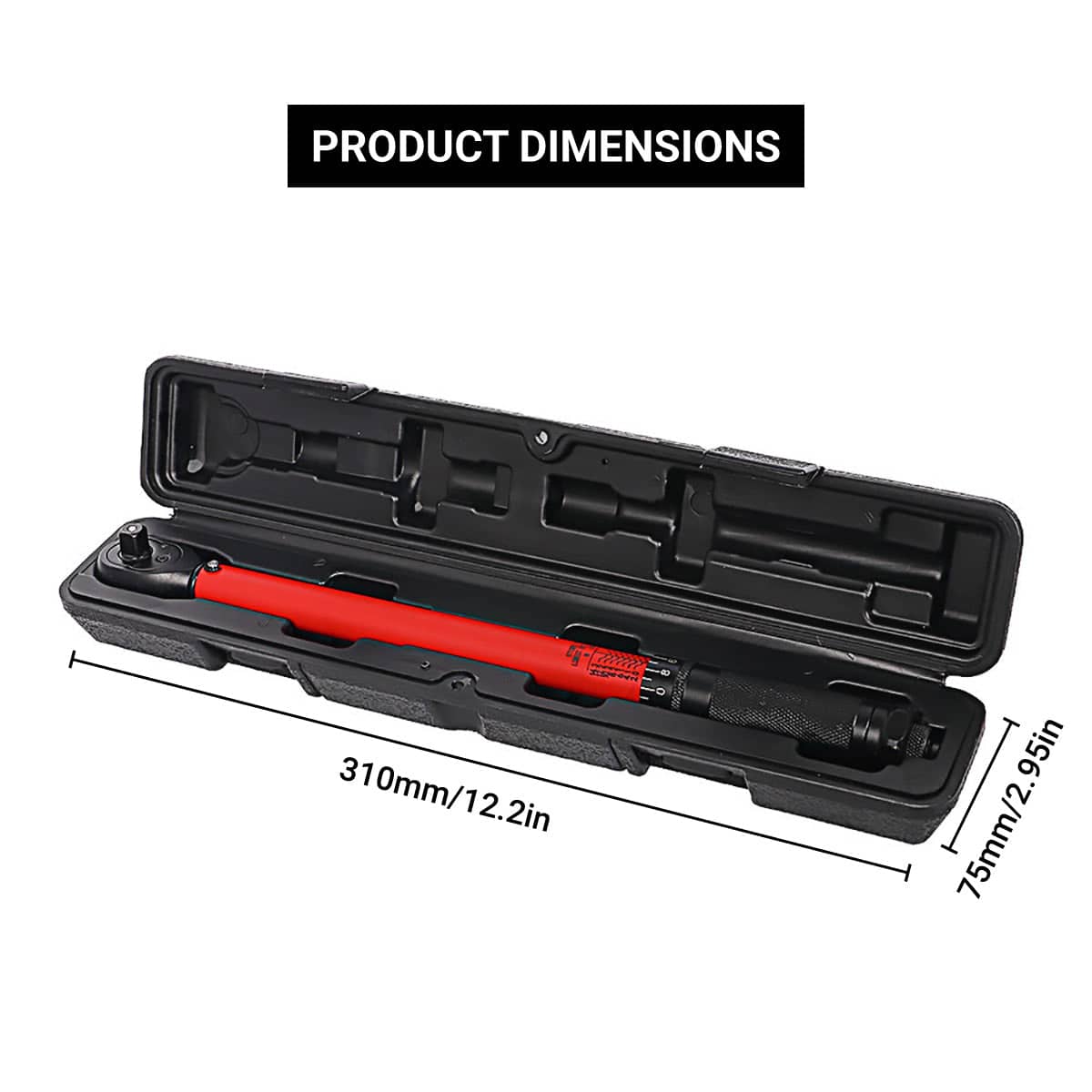 Quick Adjustable Torque Wrench, 3 to 33 Nm 1/4 Drive Ratchet with Storage Case - view 3