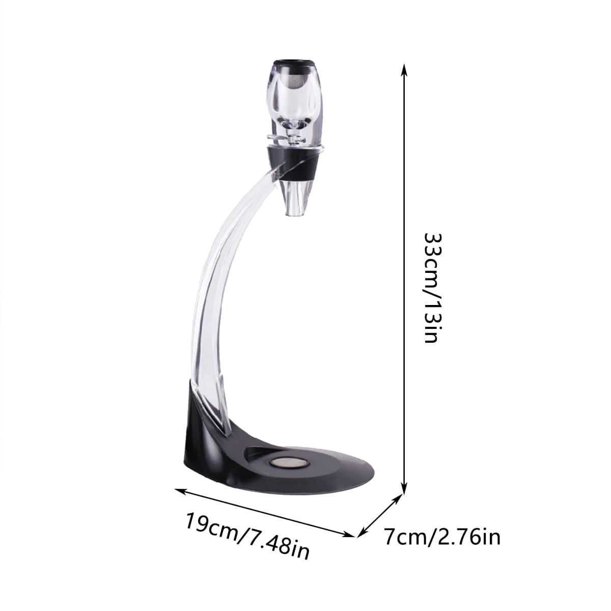 Quick Aeration Wine Decanter, 33 cm, Clear Plastic and Steel Mesh - view 3
