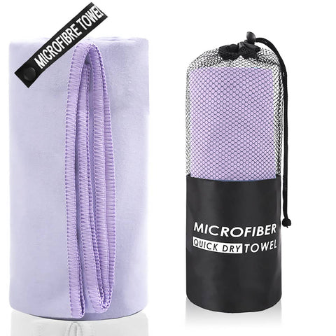 Quick Dry Microfibre Sports Towel Set, 2 Piece - Purple
