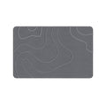 Quick Drying Absorbent Bathroom Floor Mat Non Slip with Wave Texture - Grey