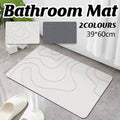 Quick Drying Absorbent Bathroom Floor Mat Non Slip with Wave Texture - Grey - view 2