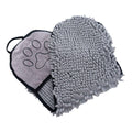 Quick-Drying Pet Bath Towel with Hand Pockets, 62 x 23 cm - Grey