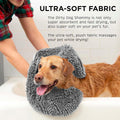 Quick-Drying Pet Bath Towel with Hand Pockets, 62 x 23 cm - Grey - view 5
