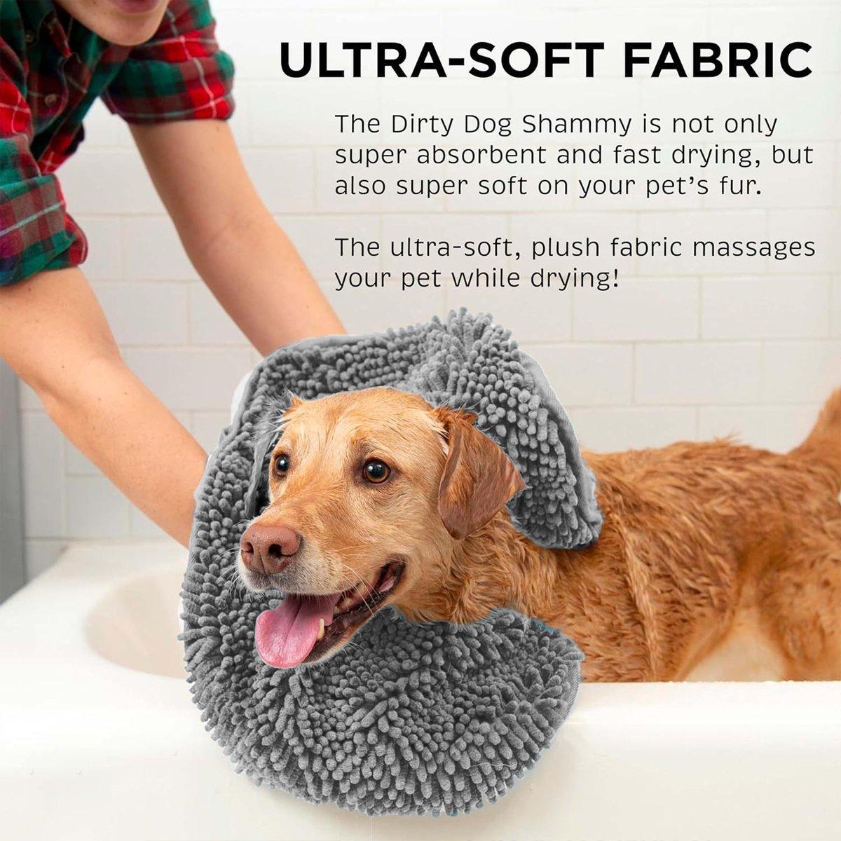 Quick-Drying Pet Bath Towel with Hand Pockets, 62 x 23 cm - Grey - view 5