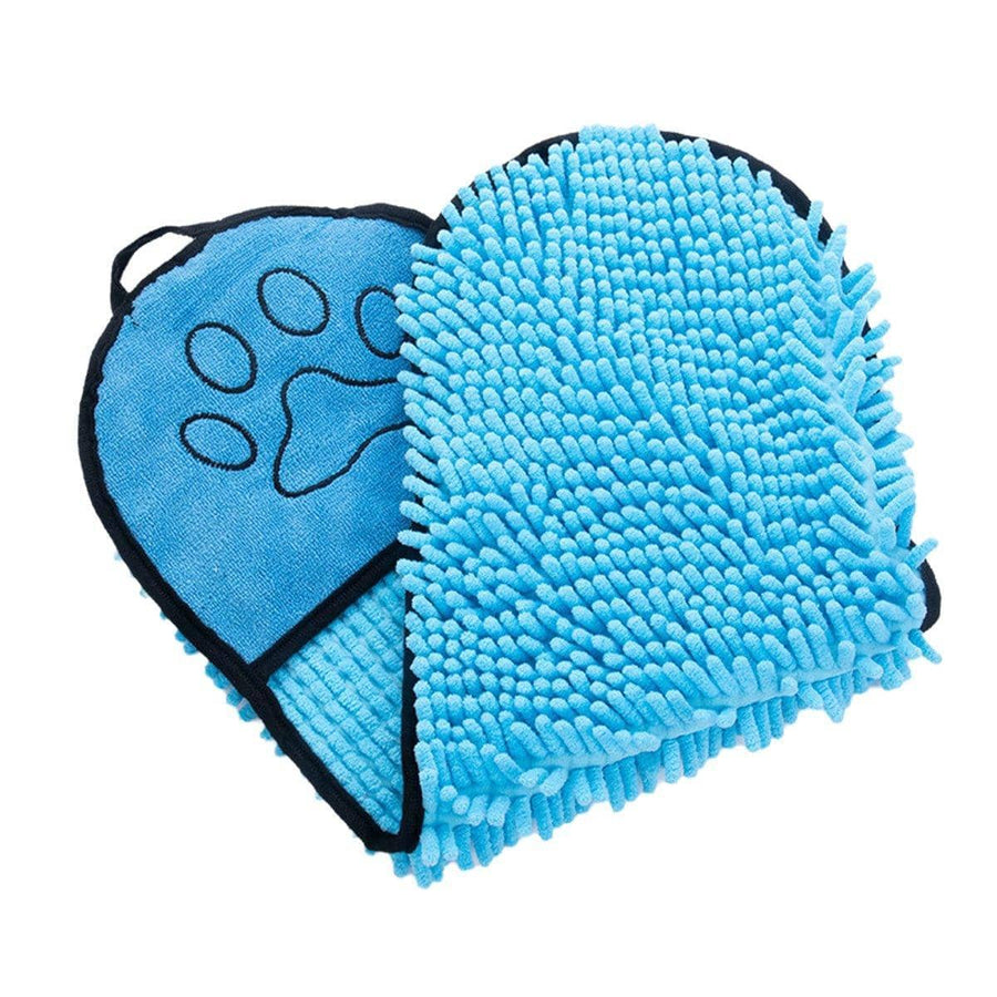 Quick-Drying Pet Bath Towel with Hand Pockets, 62 x 23 cm - Sky Blue