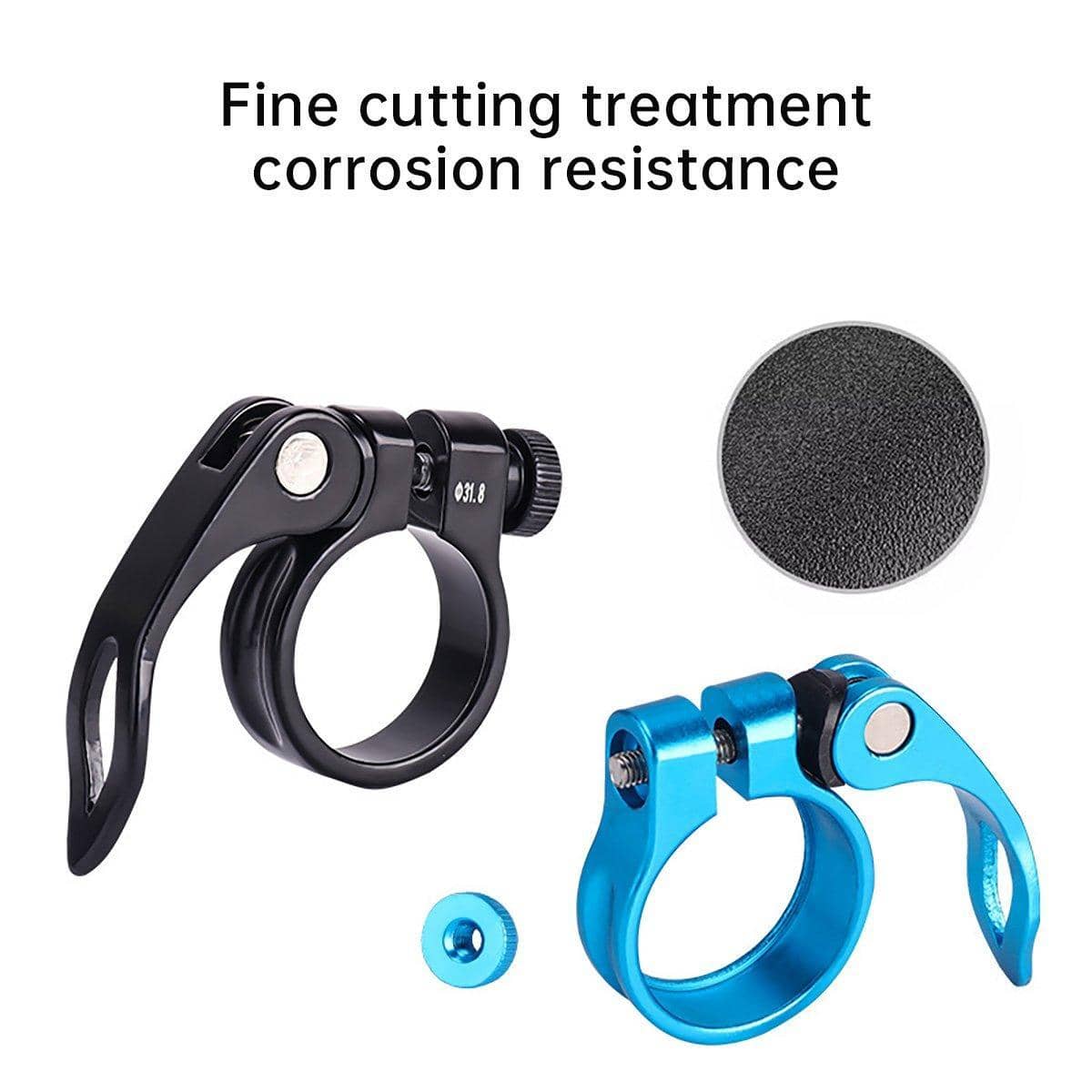 Quick Release Bike Seat Post Clamp, Aluminium Alloy - Black - view 5