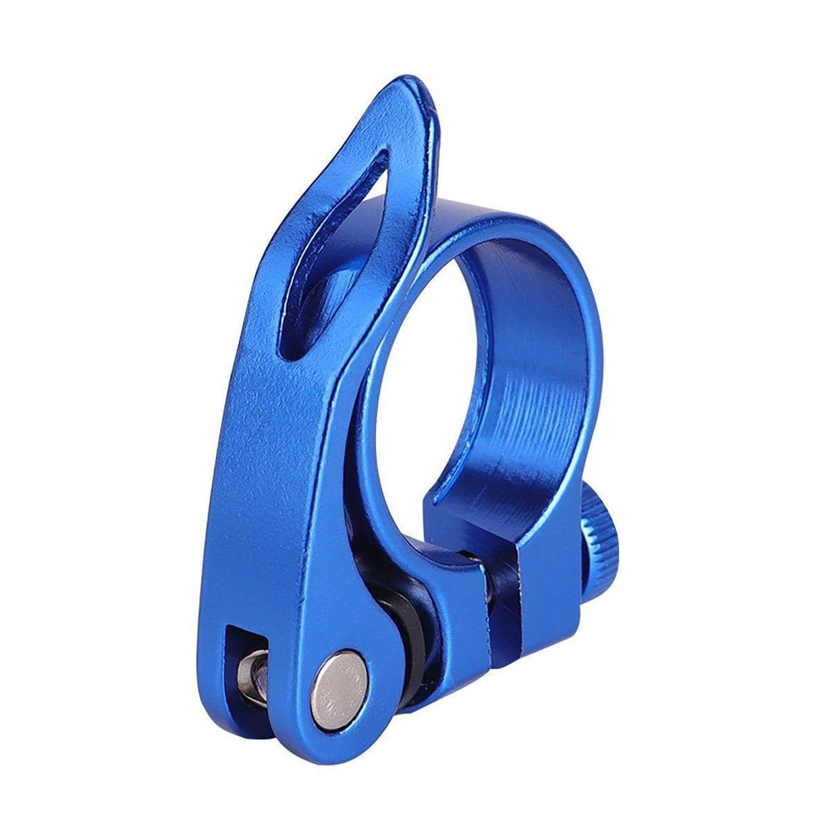 Quick Release Bike Seat Post Clamp, Aluminium Alloy - Blue