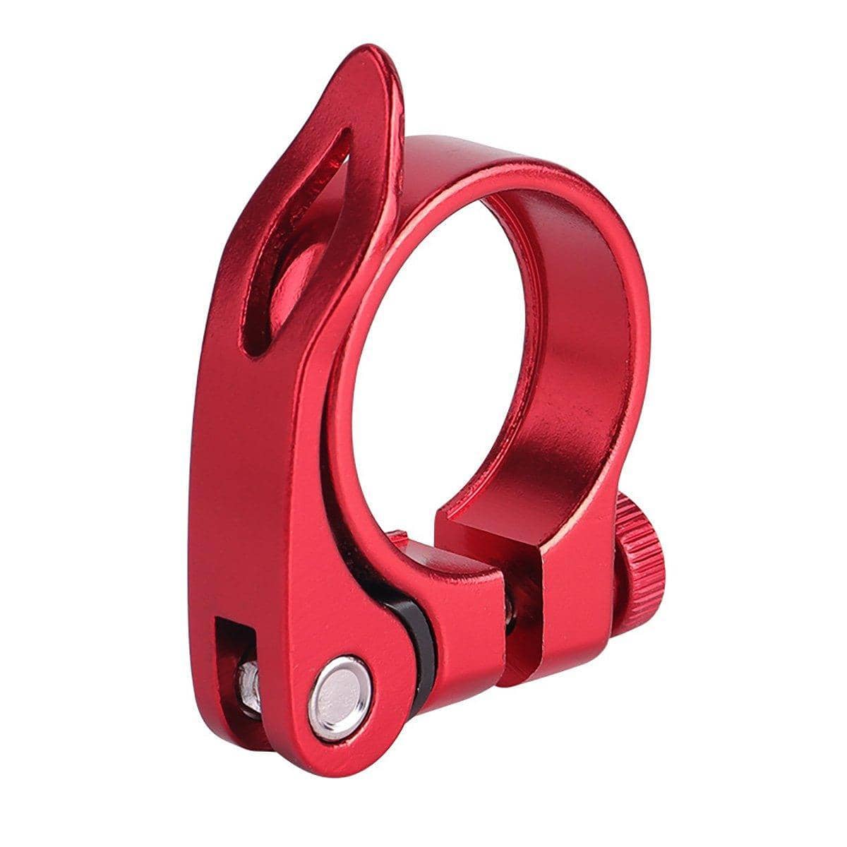 Quick Release Bike Seat Post Clamp, Aluminium Alloy - Red