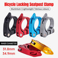 Quick Release Bike Seat Post Clamp, Aluminium Alloy - Red - view 2