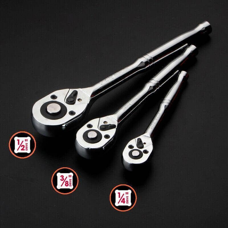 Quick Release Reversible Ratchet Wrench Handle, Chrome Vanadium Steel - 12 x 150 x 27 mm - view 5
