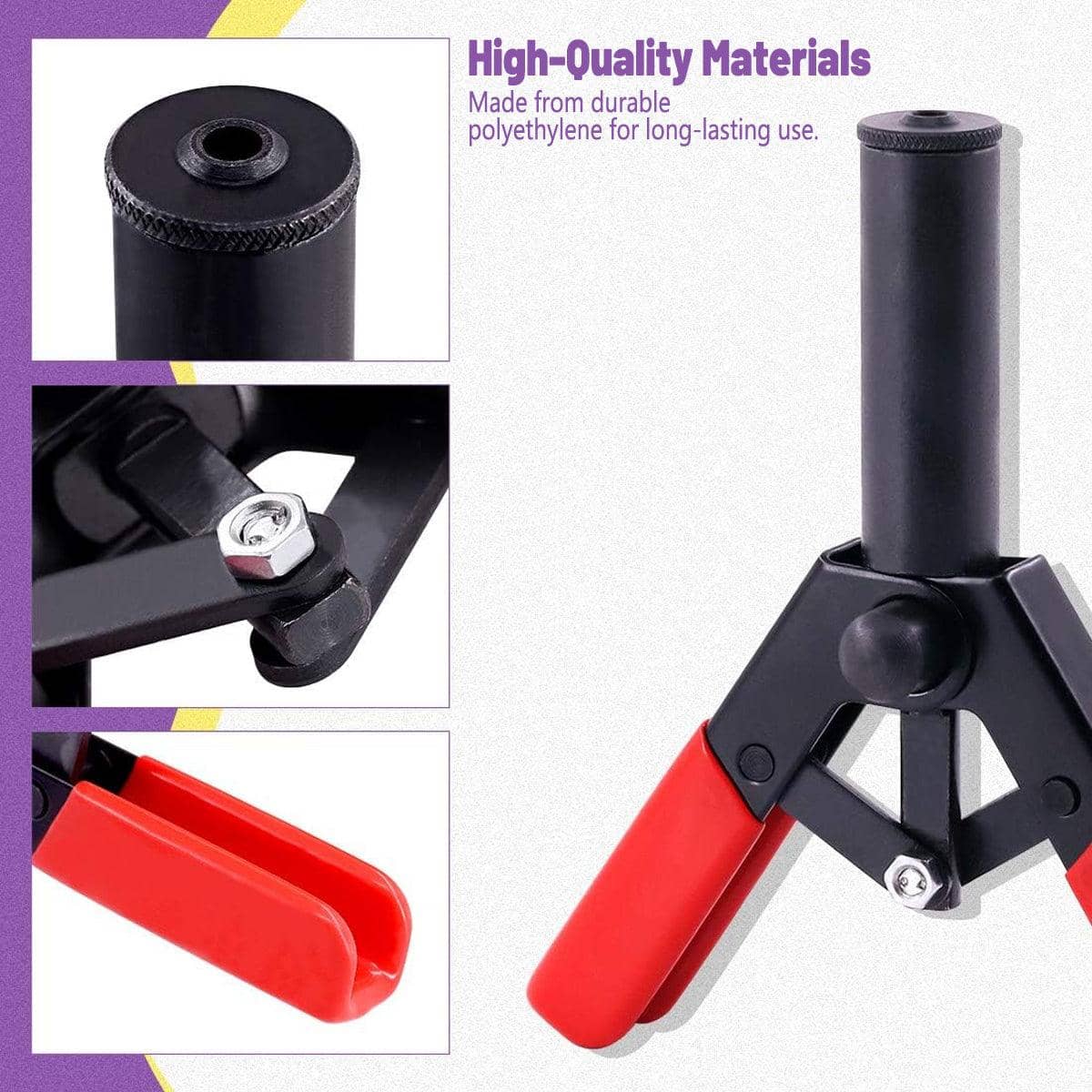 Quick Release Rivet Gun Set, 41 Piece Plastic Rivet Tool Kit - view 5