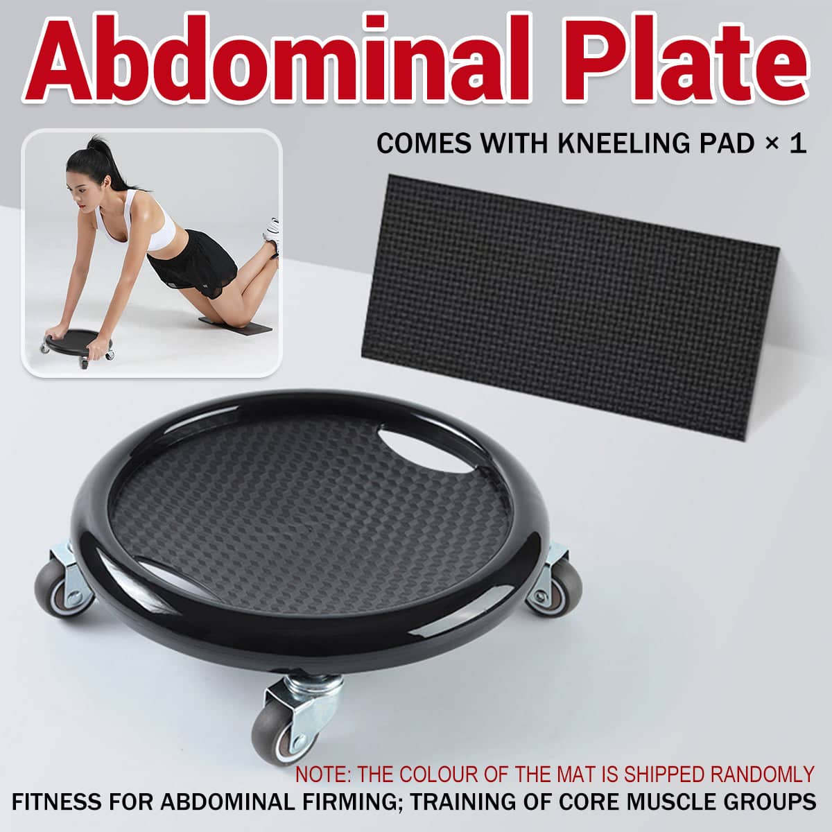 Quiet Abdominal Exercise Sliding Disc with Kneeling Pad for Home Gym Core Training