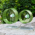 Quiet Hamster Running Wheel with Adjustable Stand - Green, Large 21cm