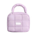 Quilted Cosmetic Bag with Handle, Large Travel Organiser - Lilac Purple