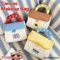 Quilted Cosmetic Bag with Top Handle, Large Capacity - Brown - view 2