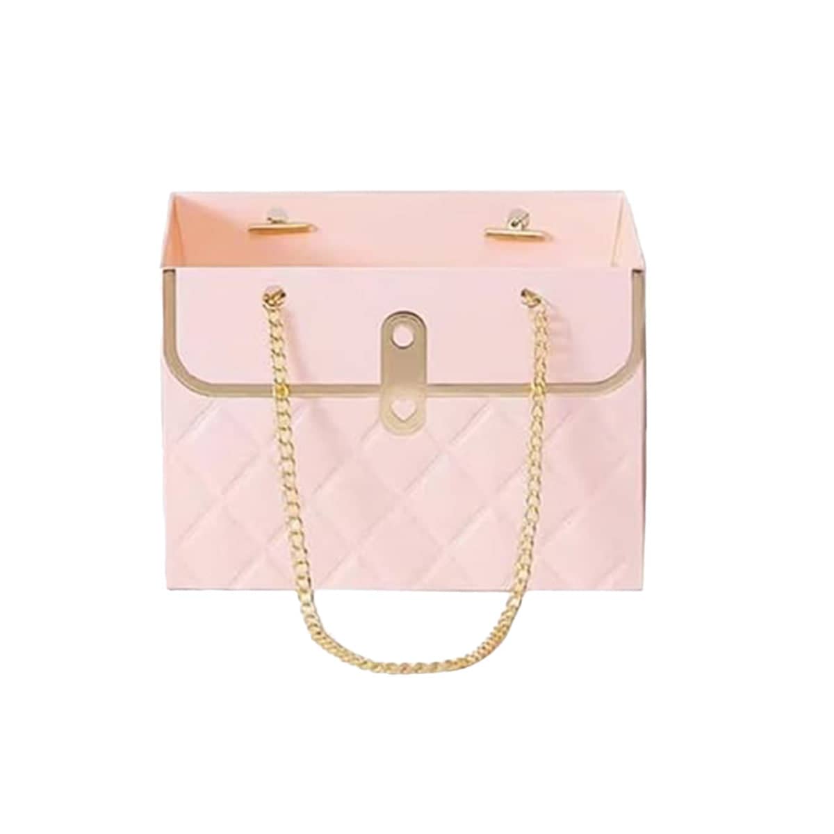 Quilted Handbag Gift Bags with Chain Handle, Pack of 3 - Pink