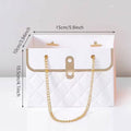 Quilted Handbag Gift Bags with Chain Handle, Pack of 3 - Pink - view 4