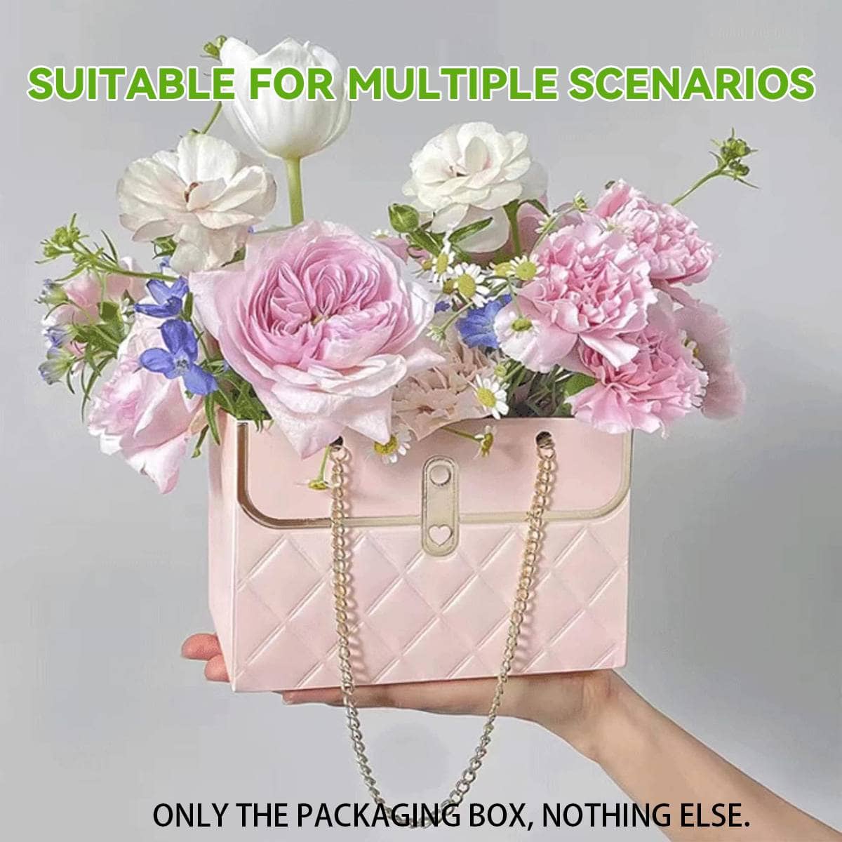Quilted Handbag Gift Bags with Chain Handle, Pack of 3 - Pink - view 5