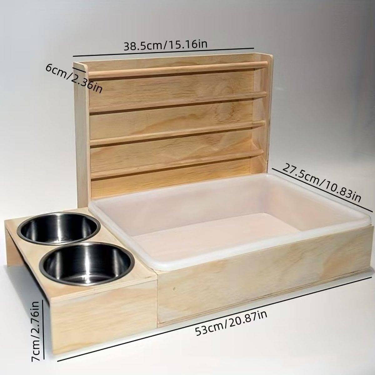 Rabbit Cage Small Animal Feeder Box with Hay Feeder and Litter Pan - view 3