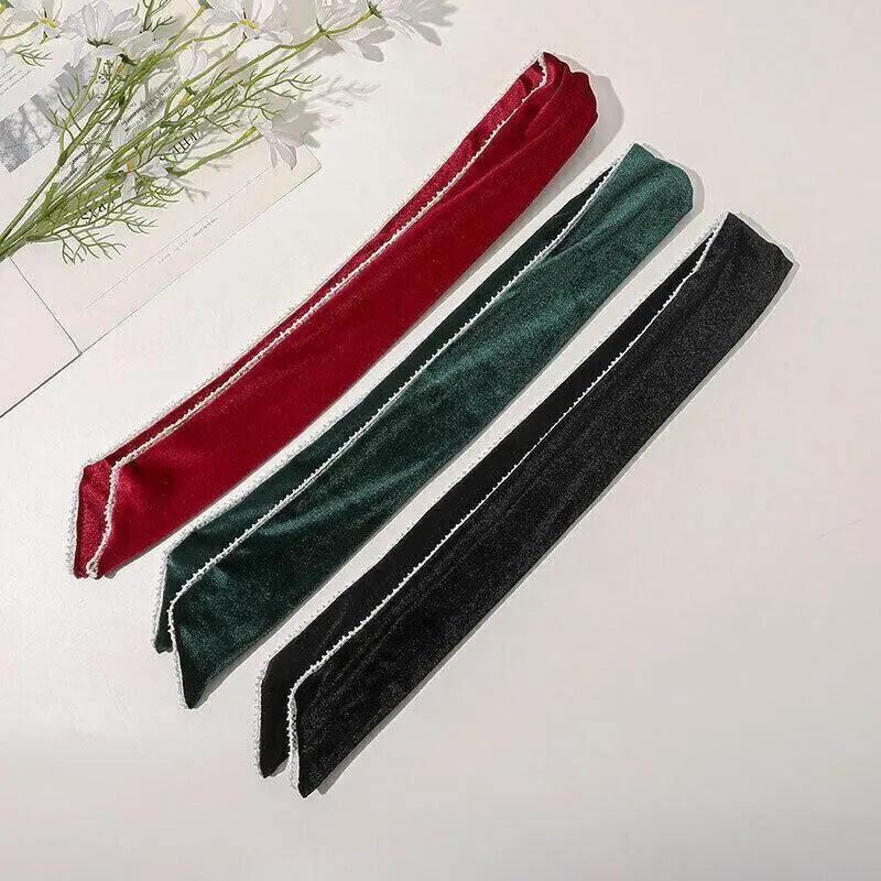 Rabbit Ears Wire Headband Velvet Hair Band with Pearl Trim - Black - view 5