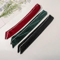 Rabbit Ears Wire Headband Velvet Hair Band with Pearl Trim - Burgundy Red - view 5
