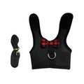 Rabbit Harness and Leash Set with Bow Tie - Black, Medium (Neck 24-28 cm)