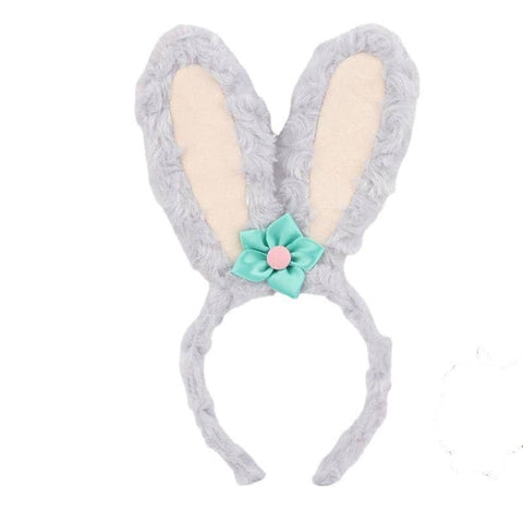Rabbit Headband in Lamb Wool - Grey