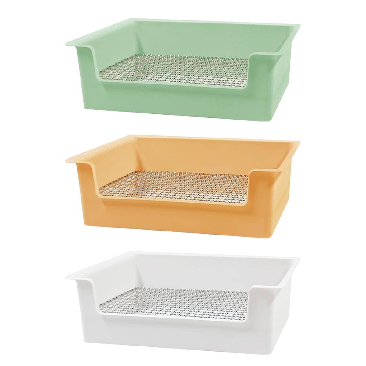 Rabbit Litter Tray with Stainless Steel Grate - Light Orange - view 3