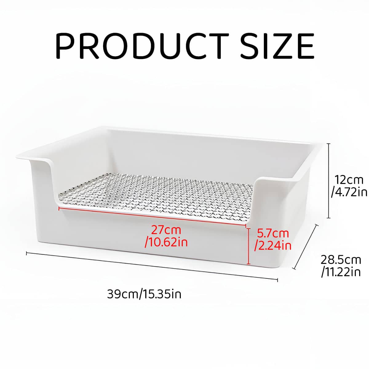 Rabbit Litter Tray with Stainless Steel Grate - Light Orange - view 4