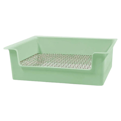 Rabbit Litter Tray with Stainless Steel Grate - Mint Green
