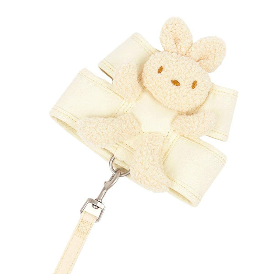 Rabbit Pet Harness and Lead - Beige, Large (Chest 55 cm, Neck 50 cm)