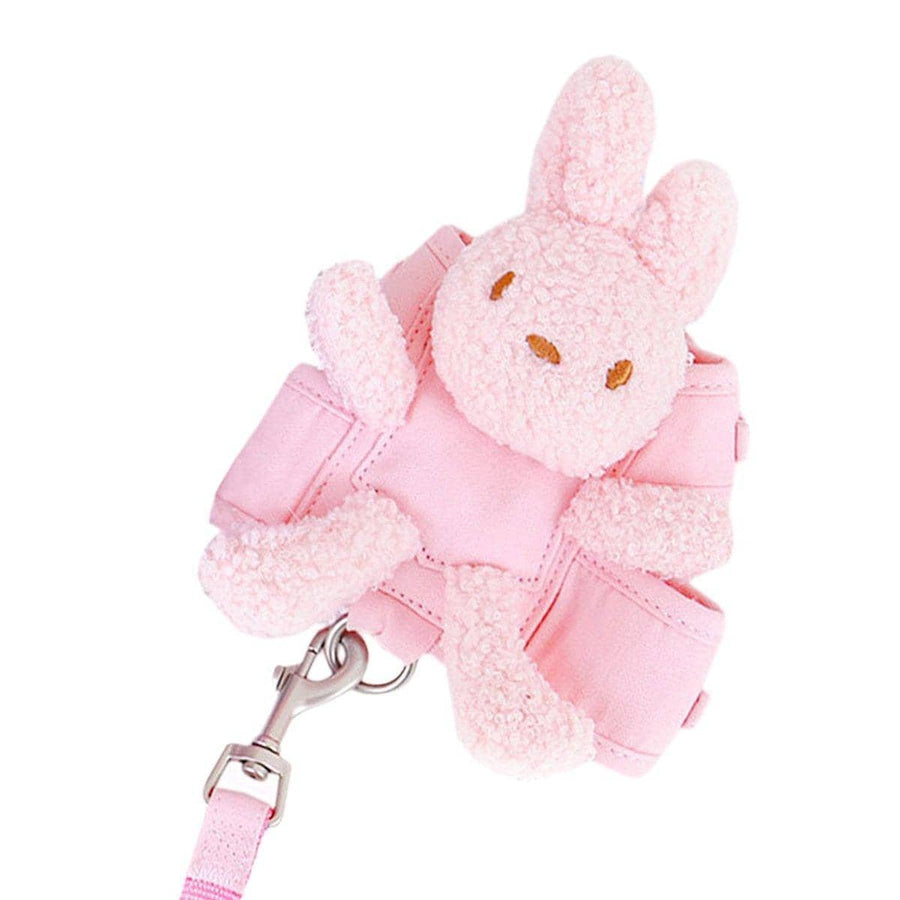 Rabbit Pet Harness and Lead - Pink, Small (Chest 33 cm, Neck 28 cm)