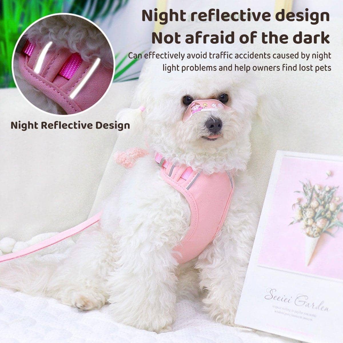 Rabbit Pet Harness and Lead - Pink, Small (Chest 33 cm, Neck 28 cm) - view 5