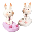 Rabbit Phone Holder Resin Desktop Stand - White - view 3