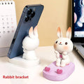 Rabbit Phone Holder Resin Desktop Stand - White - view 5