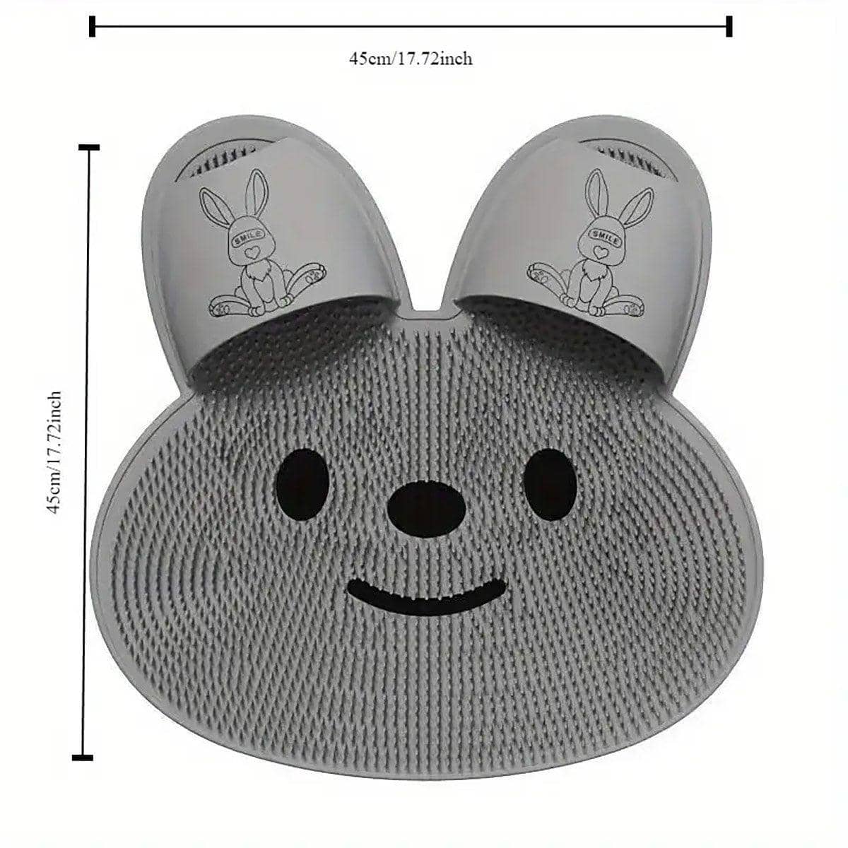 Rabbit Silicone Foot Scrubber Mat with Suction Cups - Grey - view 4
