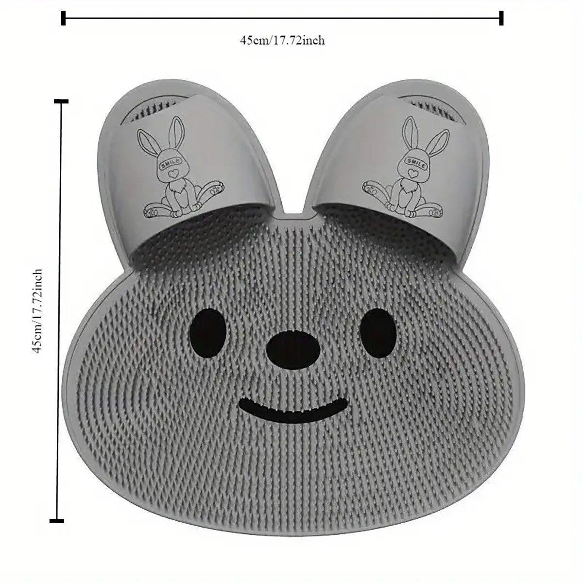 Rabbit Silicone Foot Scrubber Mat with Suction Cups - Khaki - view 4